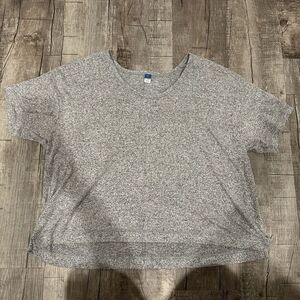 Old Navy Womens Plus Size 2X Short Sleeve Plush Crop Top Grey‎ Heather